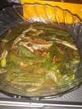 Tumis kuah genjer ikan teri