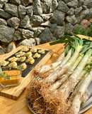 Calçots de temporada en tempura