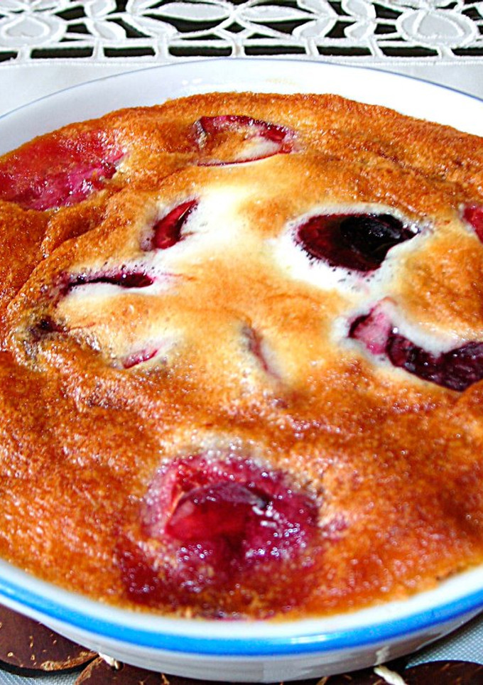Una foto de Soufflé templado de cerezas
