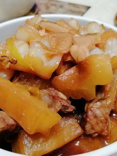 A picture of Braised Pork Ribs with Bitter Melon (Home-Style).