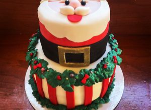 Una foto de Pastel de fondant navideño