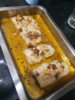 Una foto de Bacalao a la llauna