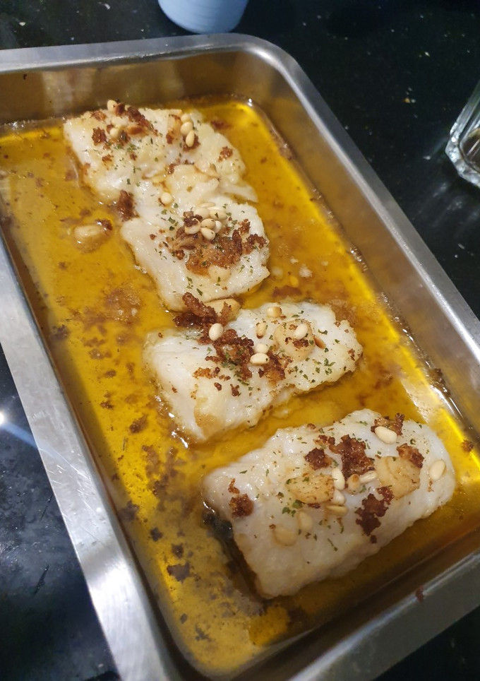 Una foto de Bacalao a la llauna