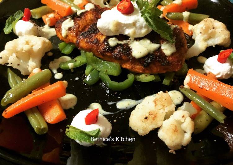 Simple Way to Make Yummy Pan Grilled Chicken with Sautéed Veggies