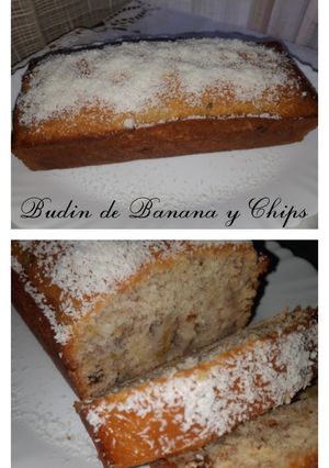 Una foto de Budín de banana y chips (solo con claras de huevo)