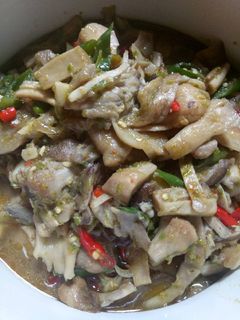 Foto resep Tumis pedas jamur sawit