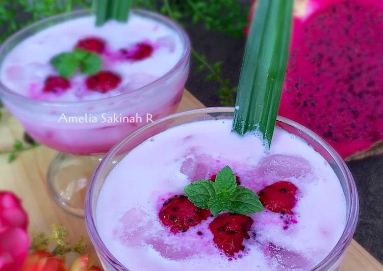 Cara Gampang mengolah Cendol Kulit Buah Naga yang Menggugah Selera