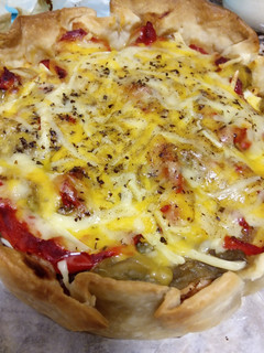 Una foto de Quiche de carne con verduras asadas