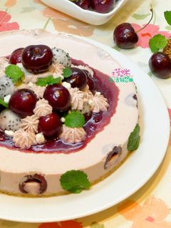 戀戀粉紅櫻桃乳酪蛋糕【免烤版】 的食譜成品照片