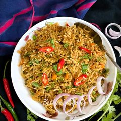 A picture of Leftover Mutton Keema Fried Rice.