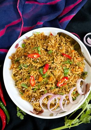 A picture of Leftover Mutton Keema Fried Rice.