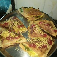 A picture of Grilled Brown Bread veg cheese Sandwich.