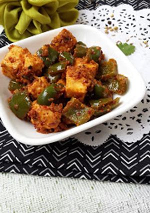 A picture of STIR FRIED CAPSICUM AND PANEER (Indian Style).