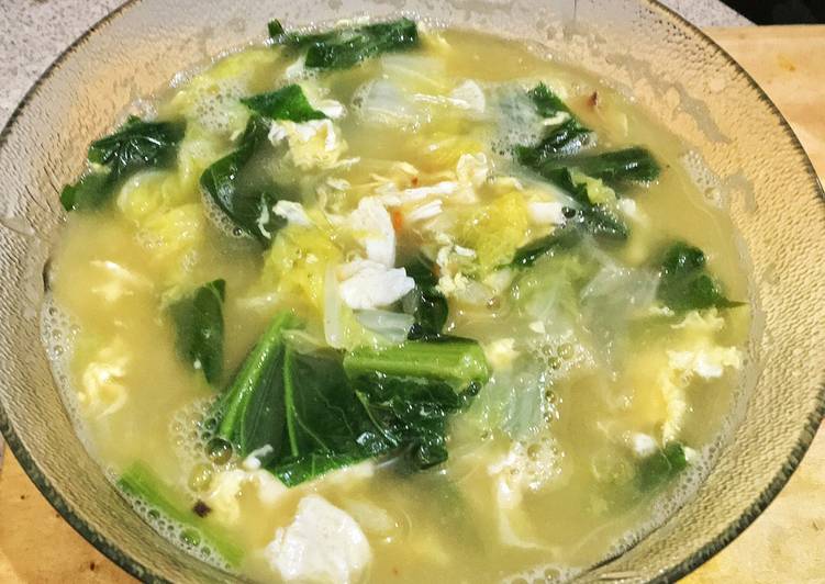Soup Sawi Telur Orak-Arik
