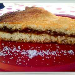 Una foto de Tarta de coco con dulce de leche