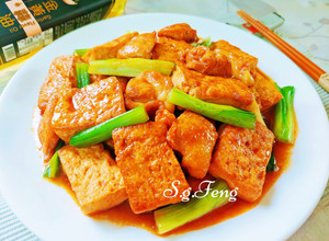 紅燒雞肉豆腐 的食譜成品照片