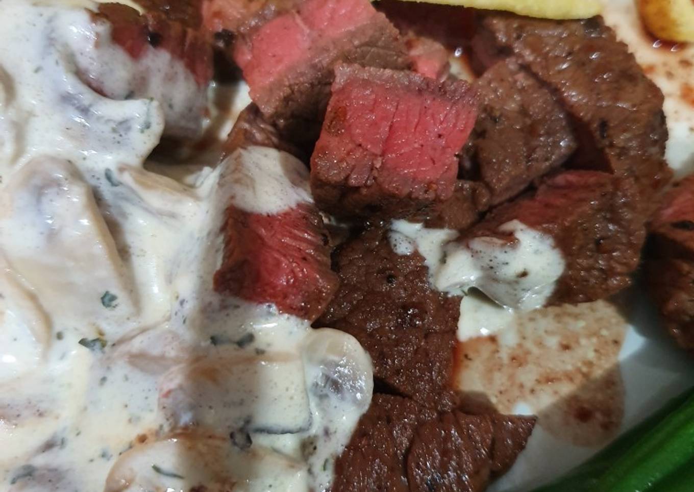 Wagyu Steak with Mushroom Sauce