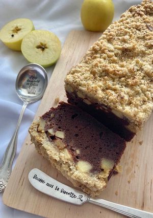 Une photo de Crumble cake pomme chocolat