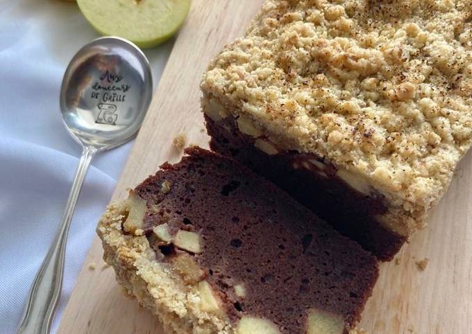 Comment faire Cuire Savoureux Crumble cake pomme chocolat