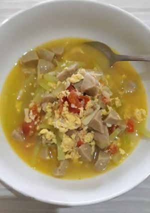 Foto resep Tumis labu siam mix telur & bakso