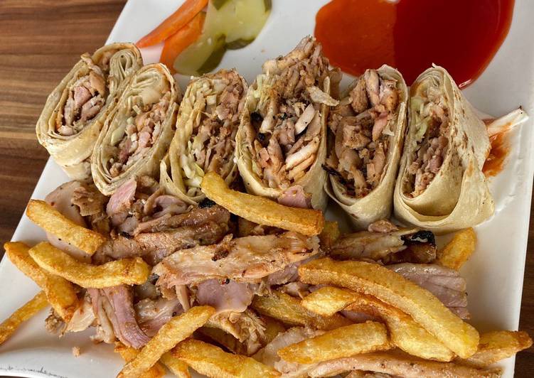 Recipe of Award-winning Chicken and felafil shawarma