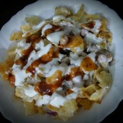 A picture of Aloo Chana chaat.