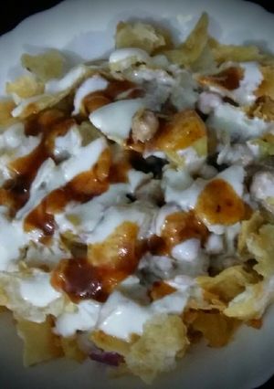 A picture of Aloo Chana chaat.