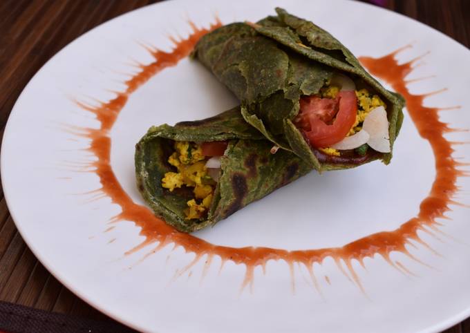 Palak paneer kathi rolls