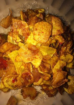 Foto resep Keripik kentang pedas manis