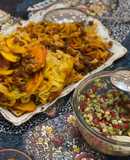 ماکارونی 😋 با سالاد شیرازی 🥗