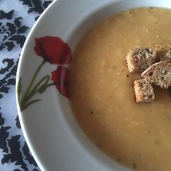 Soup from dry yellow peas (polievka zo suchého hrachu) A picture of Soup from dry yellow peas (polievka zo suchého hrachu).