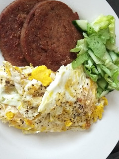 A picture of Over hard eggs.