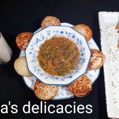 A picture of Semovita Masa with taushe(vegetable soup).