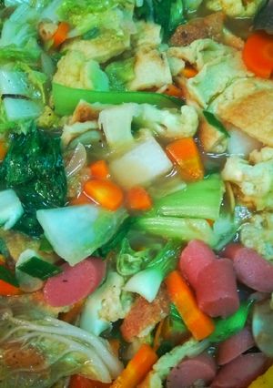 Foto resep Capcay rebus tahu putih (diet menu)
