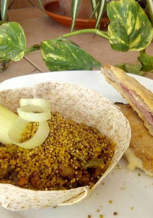 Una foto de San jacobos al horno con quinoa a la mostaza