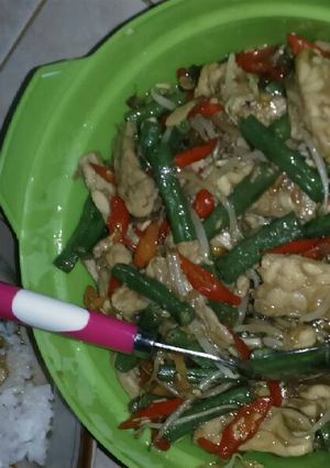 Foto resep Tumis kacang panjang toge dan tempe