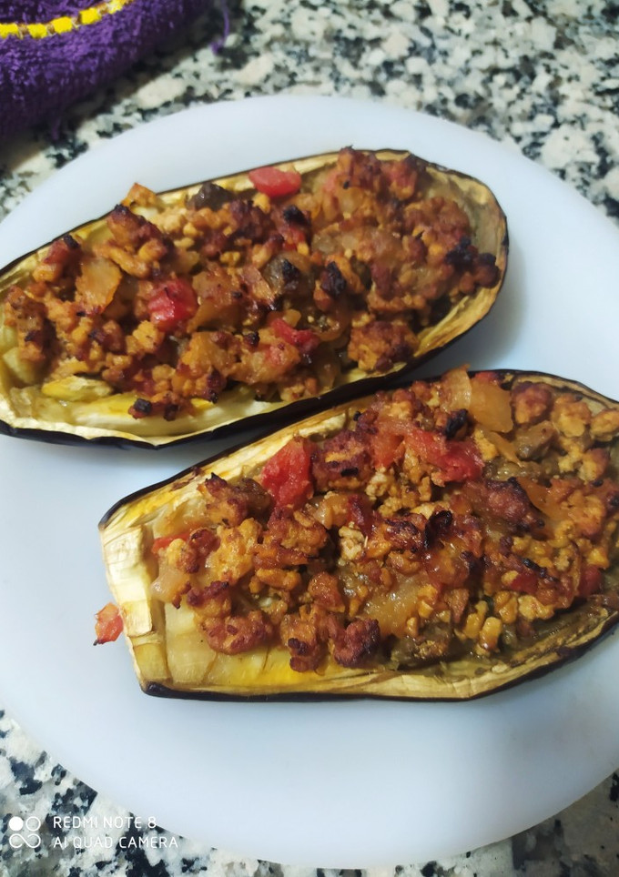 Una foto de Berenjenas con carne