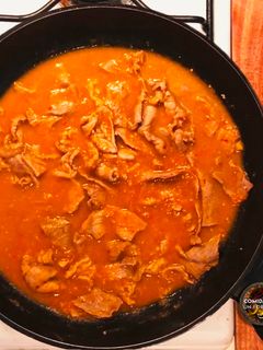 Una foto de Bistec en Salsa de Chile de Árbol