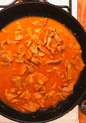 Una foto de Bistec en Salsa de Chile de Árbol