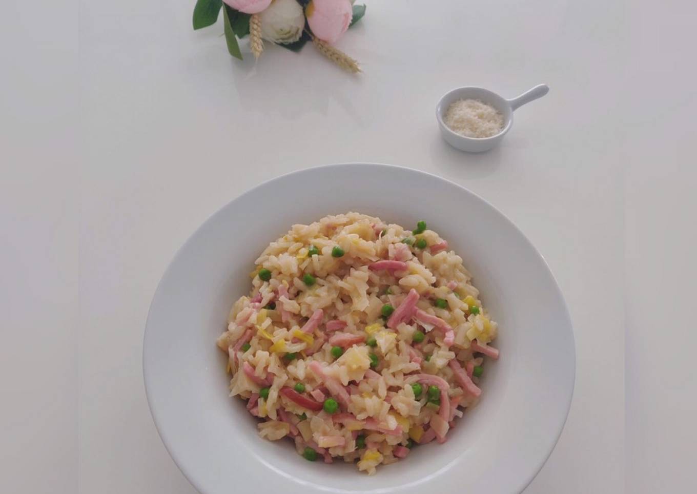Risotto aux poireaux/bacon