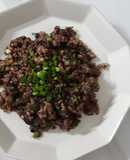 "หมูสับผัดหนำเลี๊ยบ" Stir Fried Salted Olives with Minced Pork