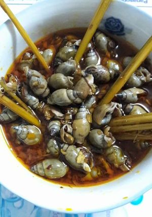 Hình của món Ốc xanh xào sả ớt.
