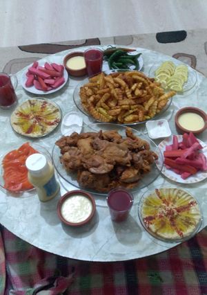 صورة لوصفة فروج مقلي مع البطاطا
