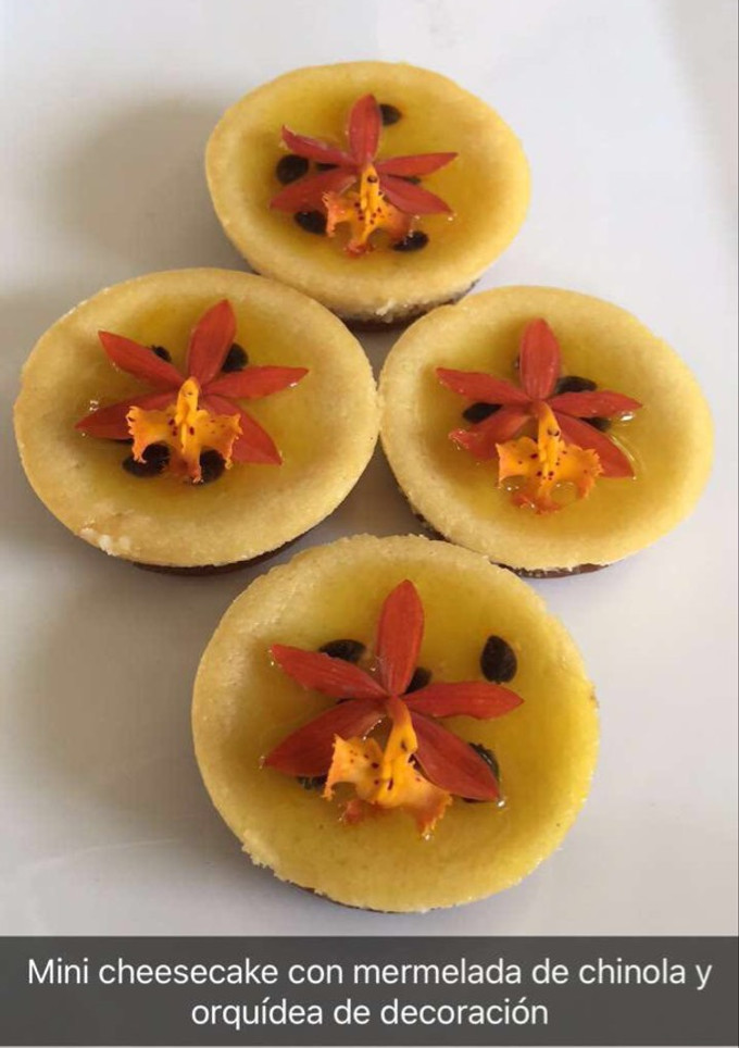 Una foto de Cheesecake de coco y chinola