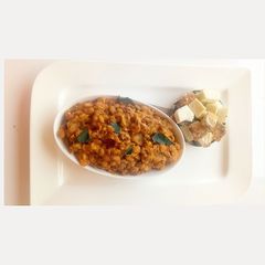 A picture of Porriage beans and roasted yam.