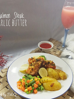 Foto resep Salmon Steak Garlic Butter