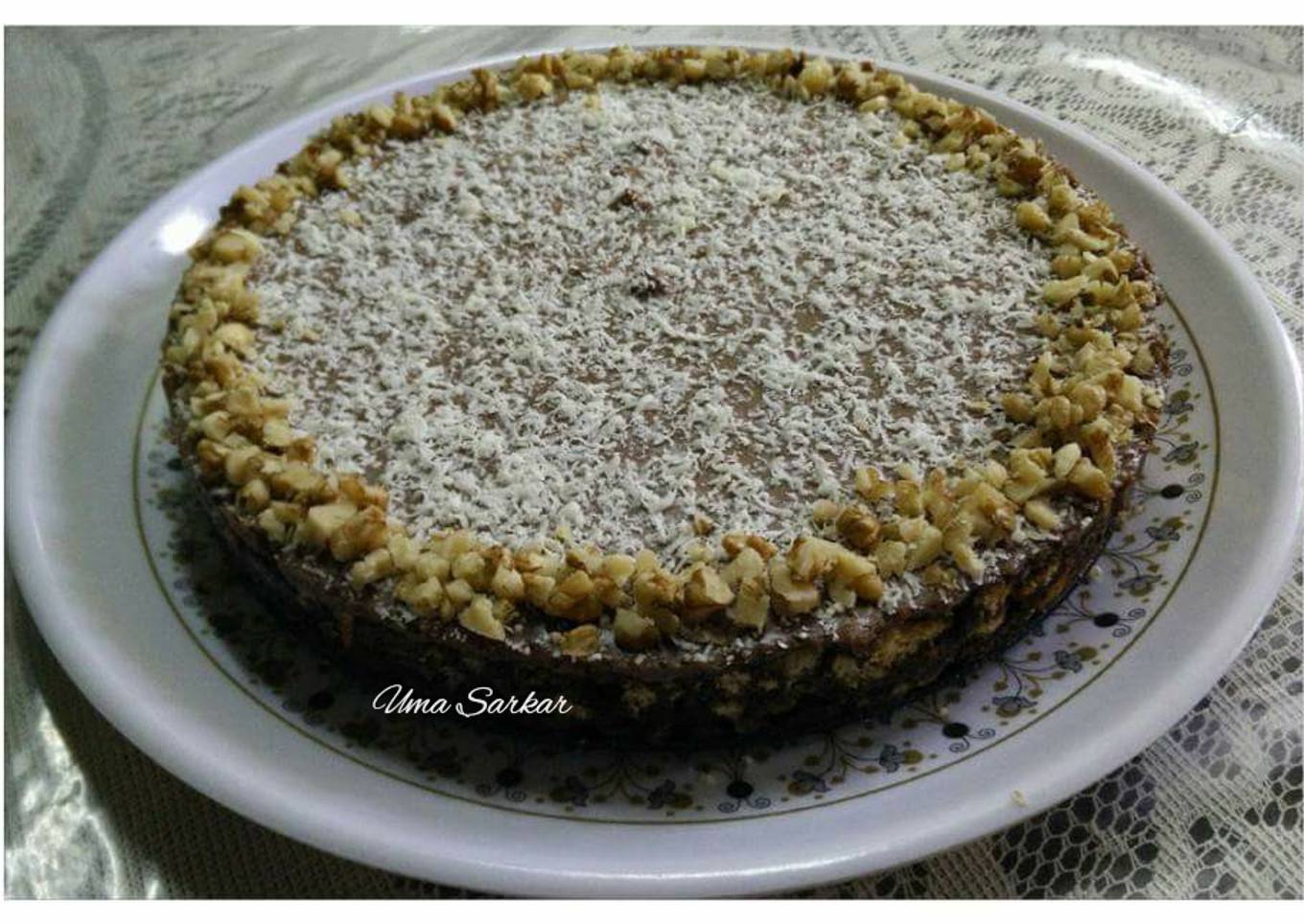 No bake walnut cake