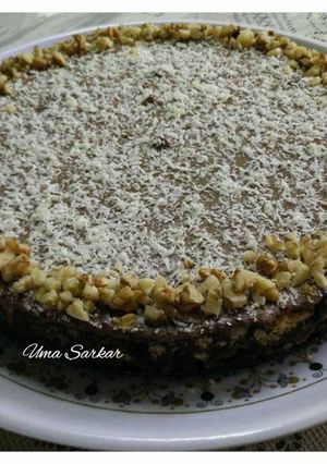 A picture of No bake walnut cake.