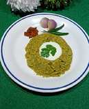 Palak Khichdi with broken rice and lentils