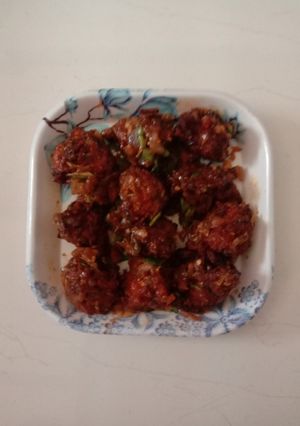 A picture of Veg Manchurian.